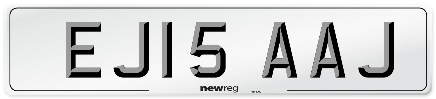 EJ15 AAJ Number Plate from New Reg